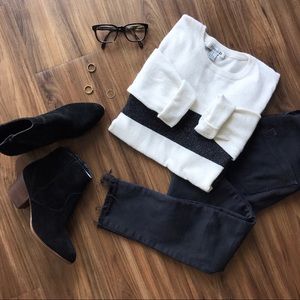 Cream Sweater | Striped Sweater | Work Sweater